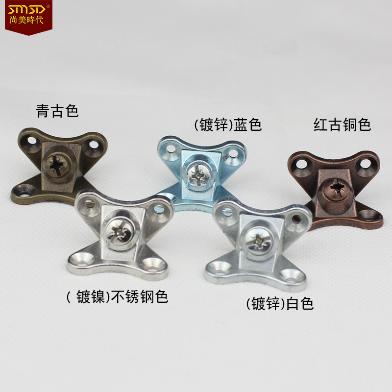 Angle code furniture hardware accessories hole-free three-in-one connector zinc alloy butterfly angle code plate fasteners