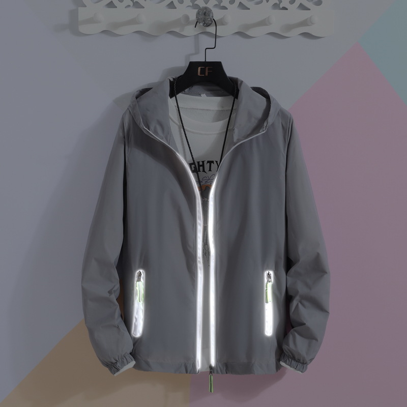 [Direct Supply from the Manufacturer] New Reflective Zipper Sun Protection Clothing for Couples, Sun Protection Clothing for Men, Outdoor Fishing Clothing with Logo Printing