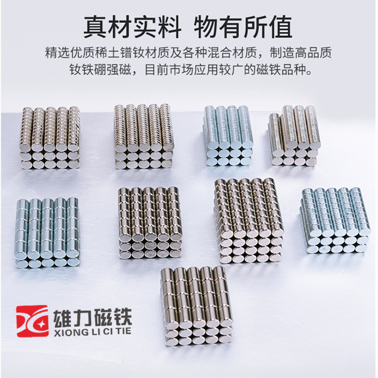 Manufacturers produce NdFeB magnets large size square strong magnetic steel N35 small magnet strong round magnet