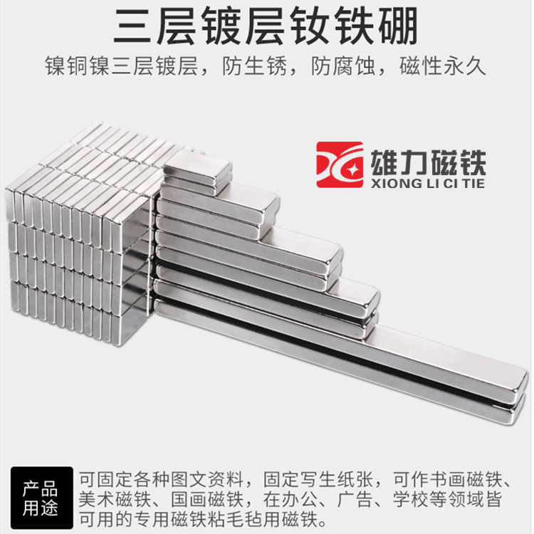 Manufacturers produce NdFeB magnets large size square strong magnetic steel N35 small magnet strong round magnet