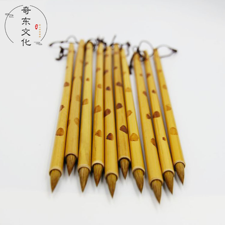 Traditional handmade langhao lower case brush scribbling Hook pen bamboo pen small langhao brush beginners wholesale