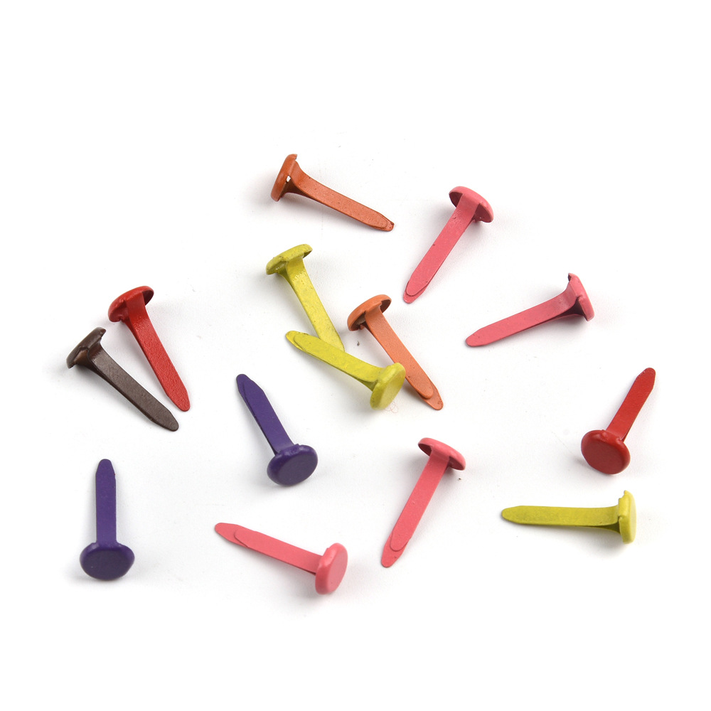 Factory wholesale round two-foot nail 8*14mm two-foot nail children's handmade material