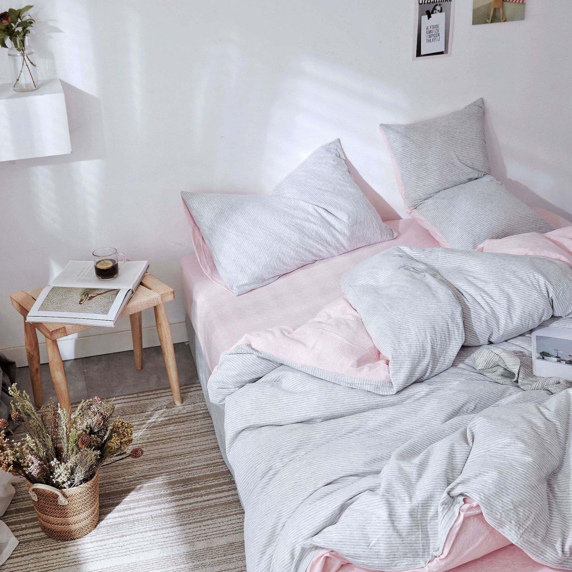 Хороший продукт, комплект из четырех предметов из хлопка Tianzhu, японское трикотажное постельное белье для кроватей 1.5-1.8 метра, оптовая продажа