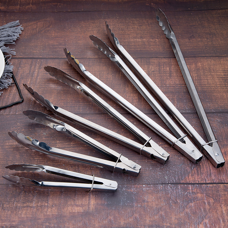 Thickened Stainless Steel Bread Clip Kitchen Food Clip Barbecue Supplies Plum Blossom Clip Anti-scalding Food Clip Barbecue Clip