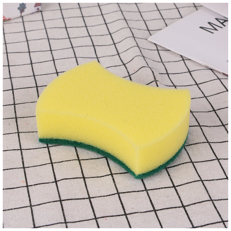 Foreign trade wholesale kitchen cleaning sponge wipe medium and high density dishwashing sponge waist scouring pad dish cloth