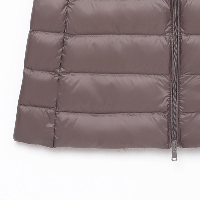 Light Down Vest Women's Autumn and Winter New Collarless Round Neck Inner Wearing Vest Large Size Medium and Long White Duck Down Korean Style Trendy