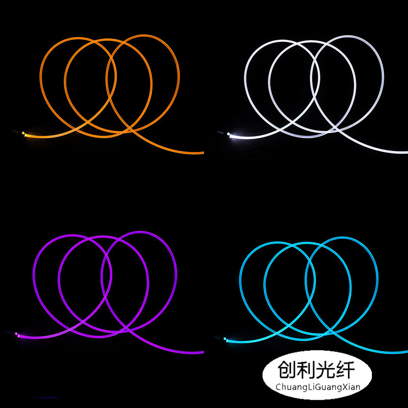 Φ4.0мм боковой свет полный светящийся оптический волокно пластиковый оптический свет Тефлон автомобильный атмосферный свет ММА прозрачная оптическая лента