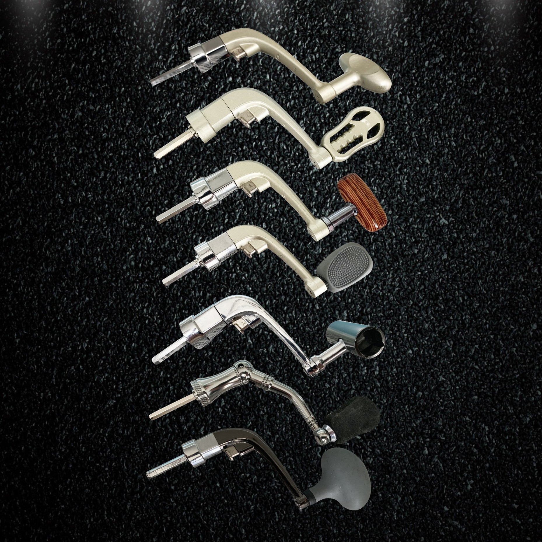 Half metal crank fishing wheel rocker arm handle fishing reel fishing gear fishing reel accessories one-button folding left and right hand