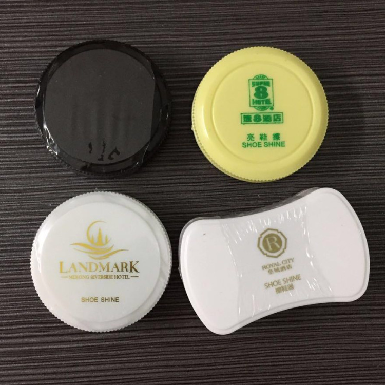 Supply round shoe polisher production white octagonal shoe polisher wholesale hotel guest room disposable pillow shoe polisher