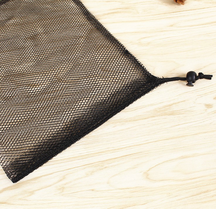 Thickened New Mesh Bundle Pocket Black Nylon Drawstring Mesh Bag Dustproof Storage Mesh Bag for Direct Marketing