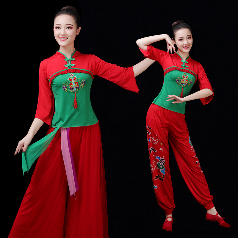 Tinghuaizi Spring and Summer Square Dance Costume New Suit Folk Dance Classical Dance Costume Yangko Dance Costume Women