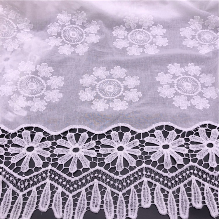 Cotton 9088 embroidery cloth factory direct sale 2025 hot dress fabric water soluble lace embroidery cloth