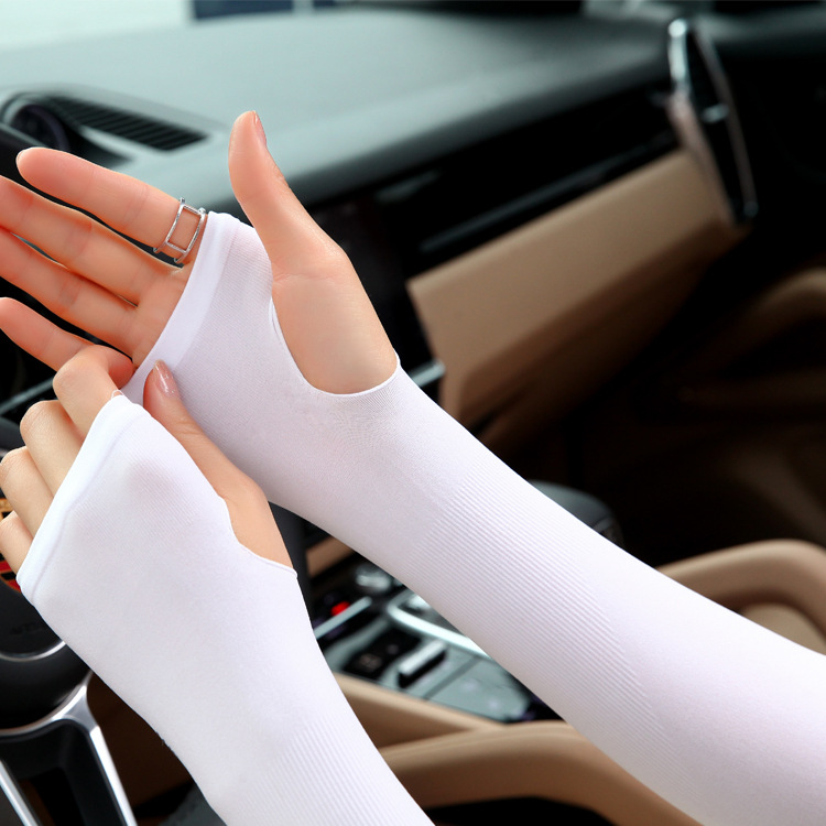 Ice Sleeve Women's Men's Sleeve Summer Outdoor Cycling Driving Hand Sleeve Arm Protection Integrated Ice Cool Ice Silk Women's Sunscreen Sleeve