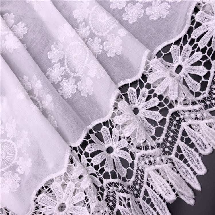 Cotton 9088 embroidery cloth factory direct sale 2025 hot dress fabric water soluble lace embroidery cloth