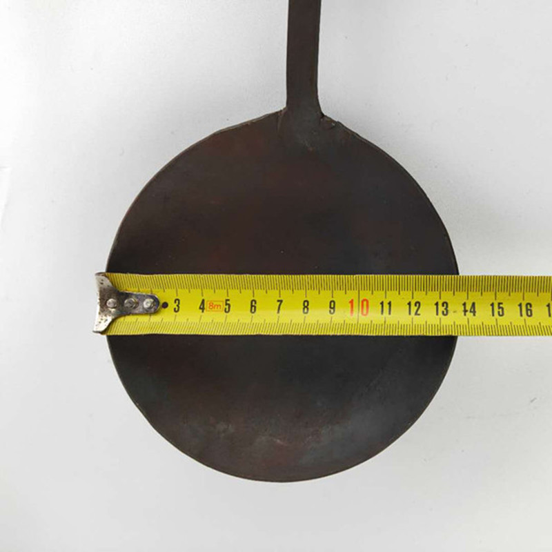 Smelting Spoon Feed Spoon Hand-forged Iron Spoon 14 Caliber Short Wooden Handle Thickeneded Spoon Industrial Spoon