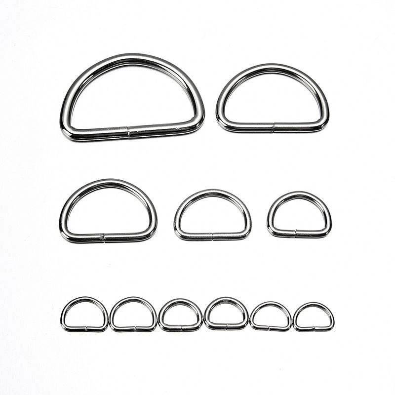 Factory in stock metal d-buckle wholesale luggage hardware accessories d-ring d-ring d-buckle half-round buckle d-buckle