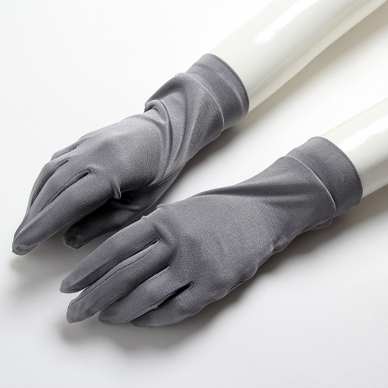 Foreign Trade Day Single Mulberry Silk Double-sided Knitted Silk Short Gloves Skin Care Gloves 8 Colors