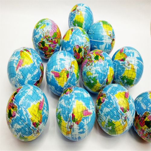 Cross-Border Free Shipping 6.3cm Pu Sponge Solid Soft Ball Map Ball Foam Vent Ball Kidsren's Toy Ball Earth