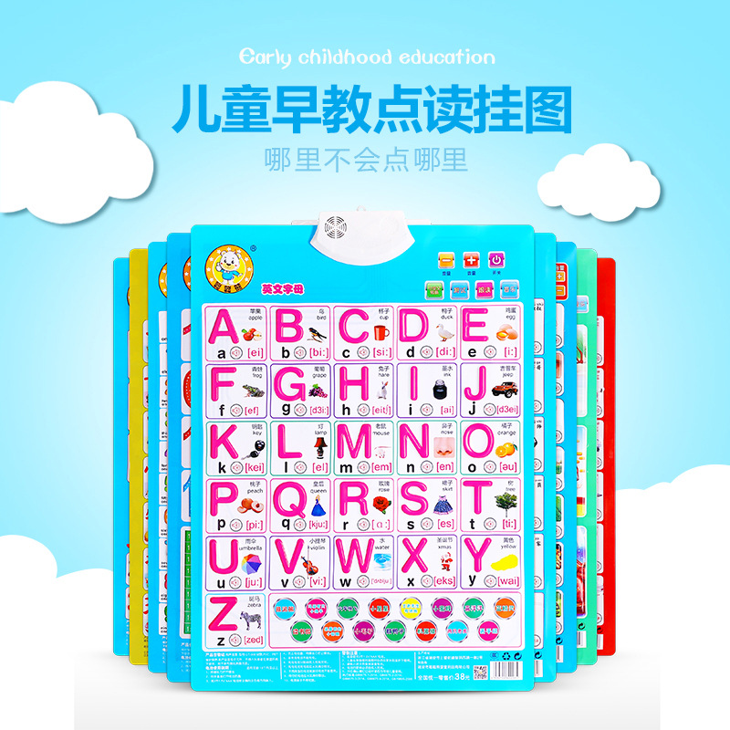 Conggxiong Audio Wall Chart Early Education Educational Cute Treasure Bear Kindergarten Pinyin Digital English Learning Teaching Toys