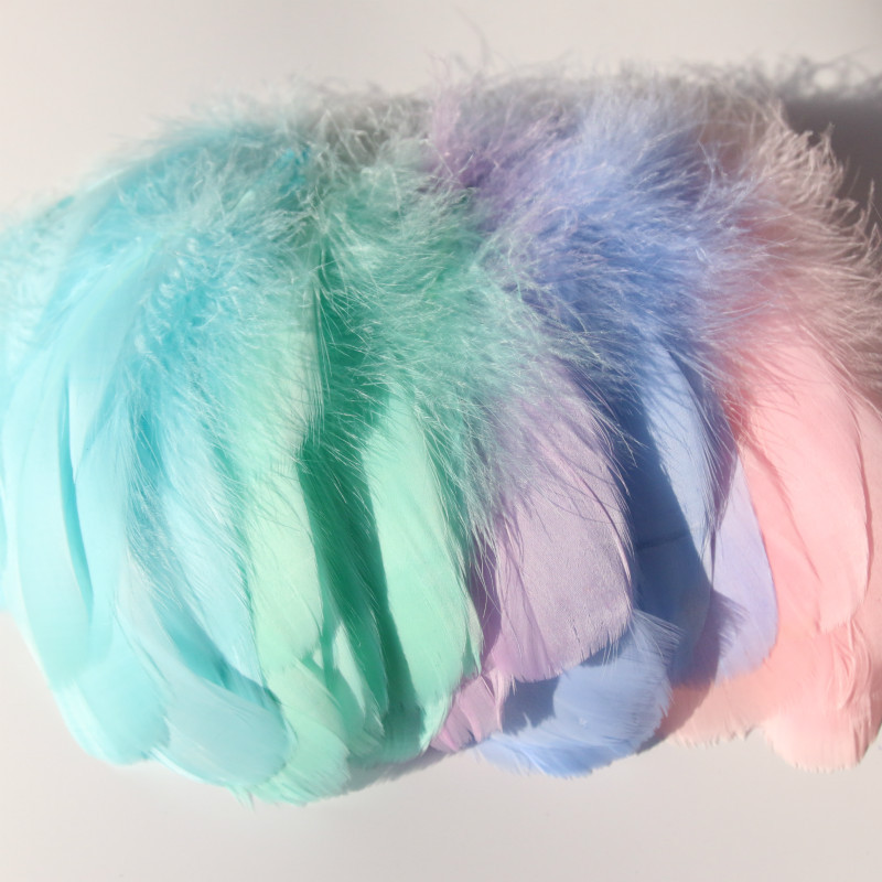 Macaron Color diy Decorative Feather Goose Feather Large and Medium Floating Feather Dreamcatcher Gift Box Decorative Handmade Feather