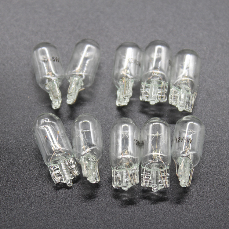 T10 Car Instrument Halogen Bulb Width Indicator Light 12V24V-3W-5W Small Plug-In Bulb W5W License Plate Light Width Indicator Light