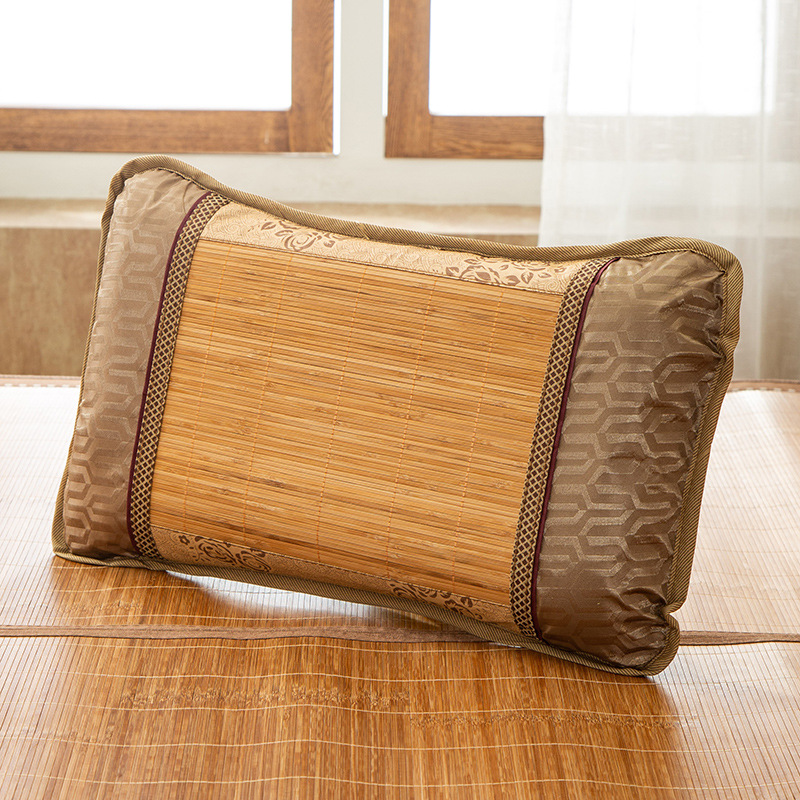 Summer Pillow Adult Bamboo Mat Rattan Pillow Breathable Tea Pillow Student Dormitory Single Buckwheat Pillow Summer Neck Pillow