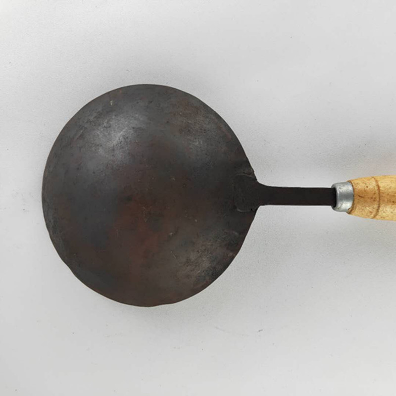 Ложка для плавки, ручная кованая ложка из железа, 14 калибр, короткая деревянная ручка