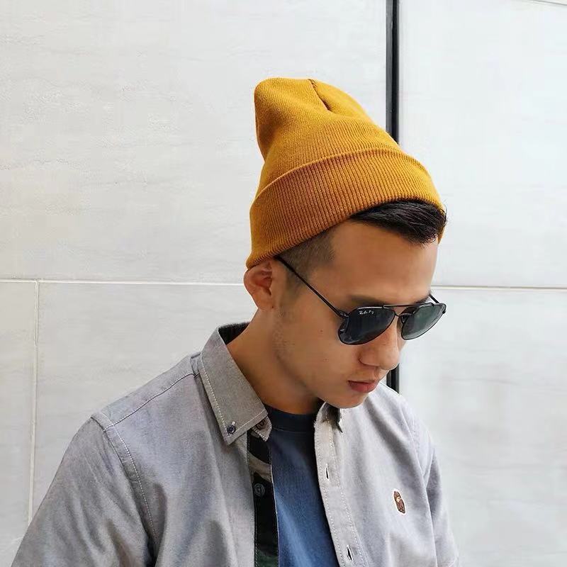 Factory direct men's and women's light plate knitted hat solid color acrylic wool cap Europe and the United States quick sale T Amazon supply