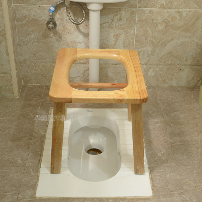 Factory Wholesale Elderly Wooden Toilet Chair for Elderly Simple Household Solid Wood Pregnant Women Toilet