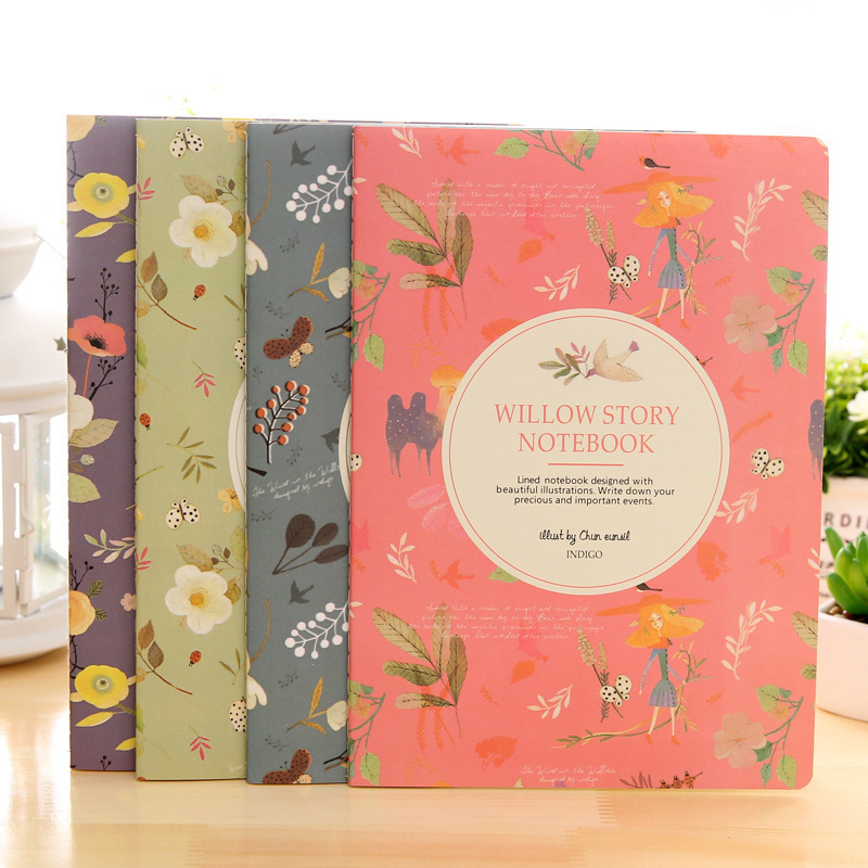 Retro Cowhide Flower and Bird Notepad Lingqu Natural Cartoon Small Notebook Small Gift Small Gift t