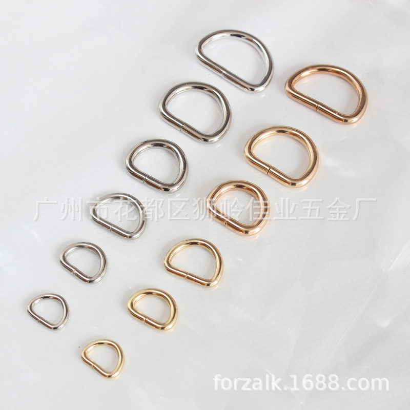 D-buckle bag D-buckle high quality semicircle iron buckle luggage hardware accessories D-ring manufacturers in stock supply
