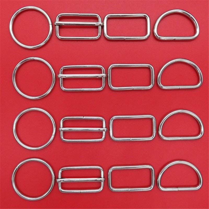 Metal square buckle in stock wholesale mouth buckle two-gear adjustable buckle manufacturer stainless steel polished rectangular buckle