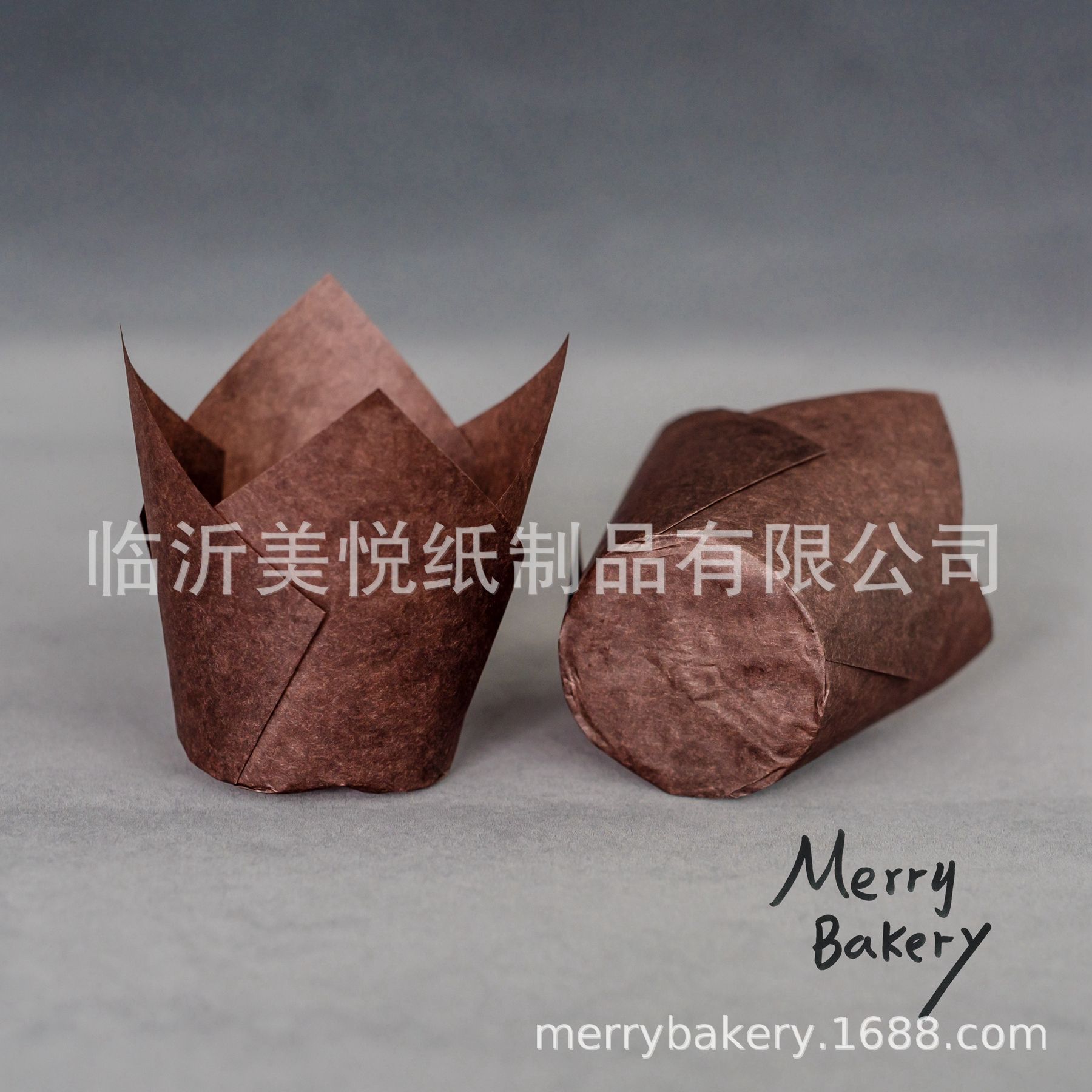 Cross-border supply of Brown tulip cup 50mm bottom baking cake paper cup European greasproof paper Mafen Cup