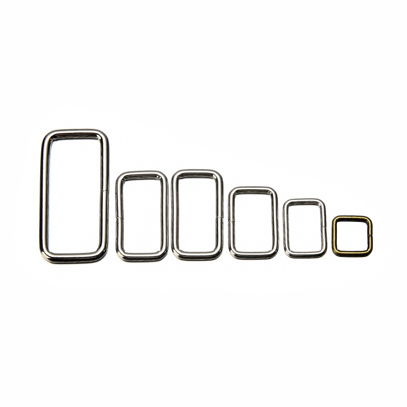 Metal square buckle in stock wholesale mouth buckle two-gear adjustable buckle manufacturer stainless steel polished rectangular buckle