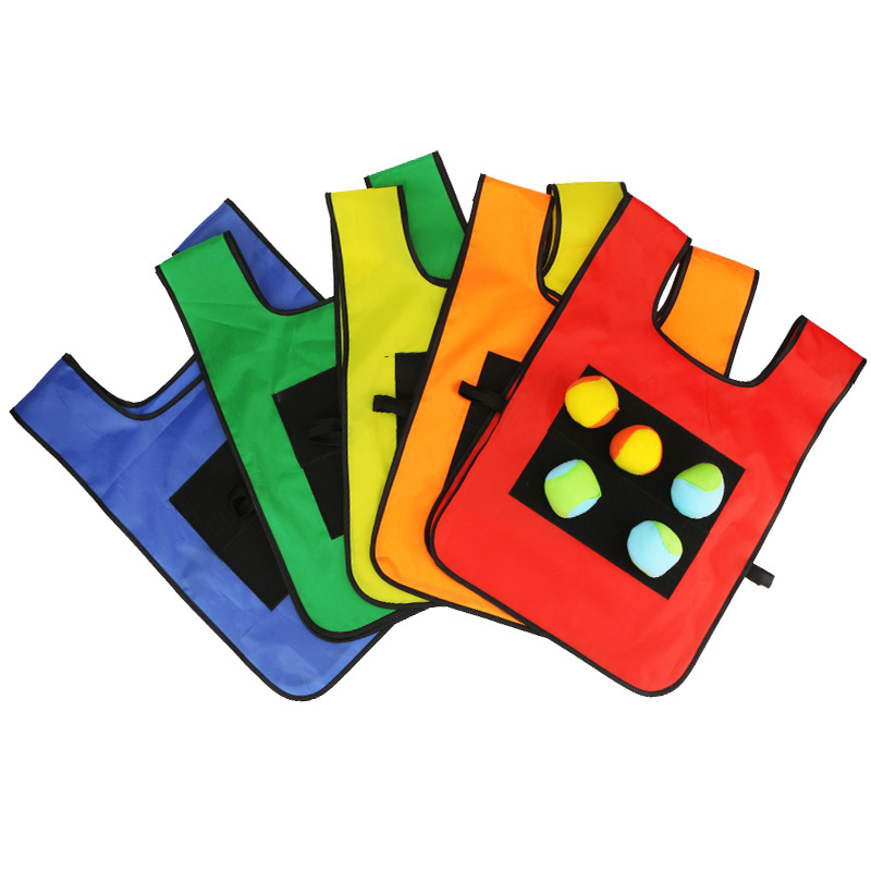 Children's Sticky Jersey Vest Sticky Ball Kindergarten Parent-Child Interactive Outdoor Play Throwing Sticky Target Training Equipment Toys