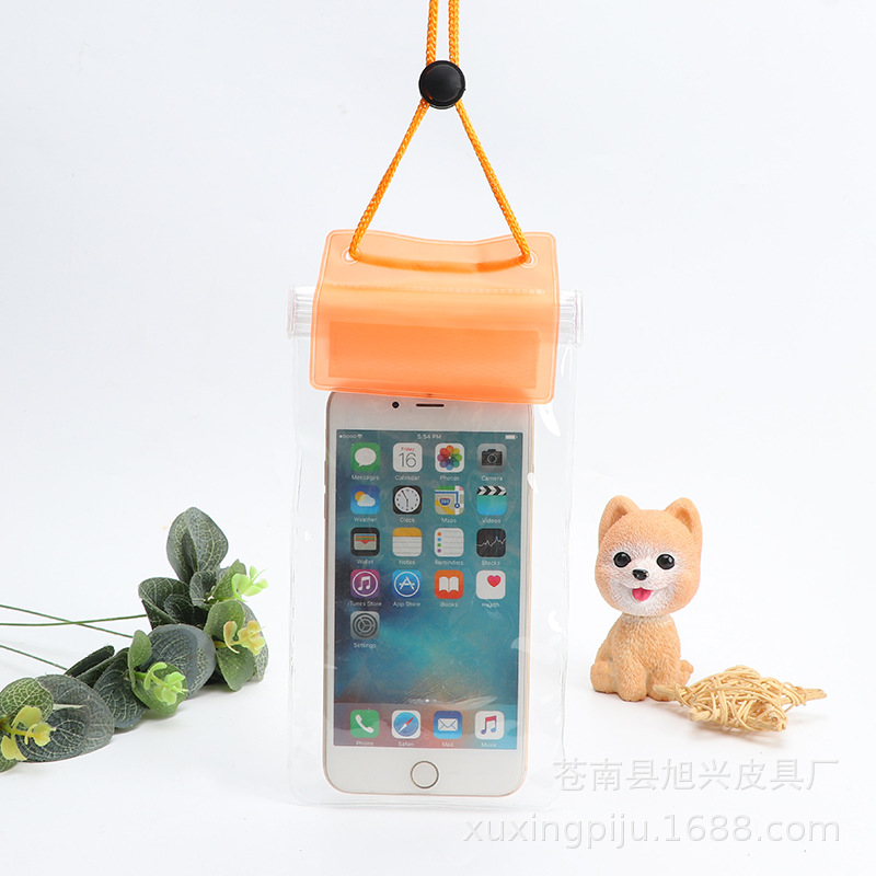 New Three-layer Sealed Velcro Inflatable Mobile Phone Bag Large Screen Outdoor Transparent PVC Airbag Protective Cover Floating