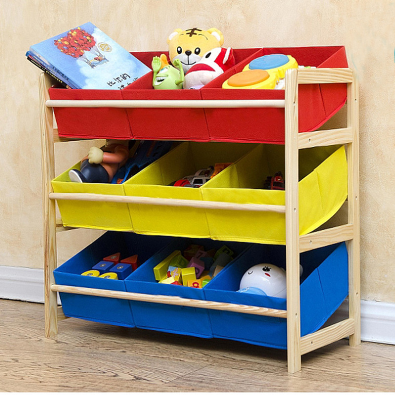 Solid Wood Children's Toy Rack Toy Storage Rack Toy Storage Rack Toy Storage Box Toy Cabinet