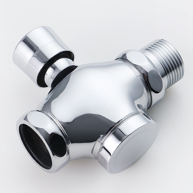 All copper body flush valve four-way hand-pressed flush valve public toilet squatting pan self-closing delay stool valve toilet switch