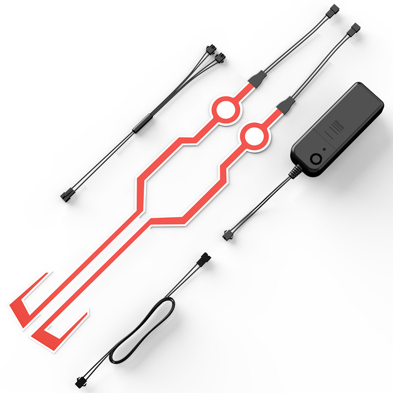 Motorcycle helmet cold light sheet EL highlight light emitting light trembles the same car Cold light emitting helmet sheet