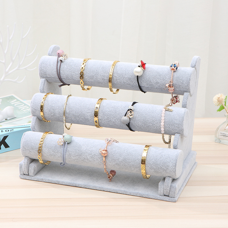 Suede Bracelet Watch Jewelry Rack Head Rope Jewelry Display Stand Bracelet Display Stand One/Two/Three-Layer Bracelet Rack