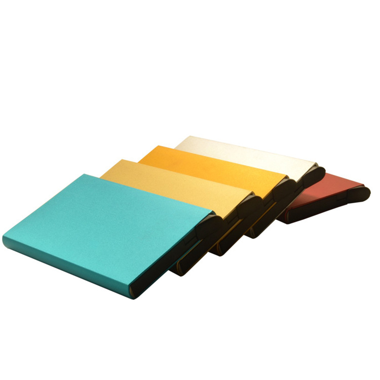 Manufacturer Wholesale Aluminum Alloy Credit Card Box Business Card Box Automatic Card Box Anti-Degaussing Rfid Metal Card Bag