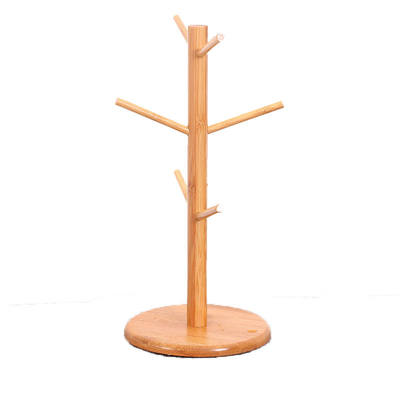 Bamboo Cup Holder Simple Tree Cup Holder Wood Mug Cup Holder Finishing Storage Home Creative Water Cup Rack Storage Rack