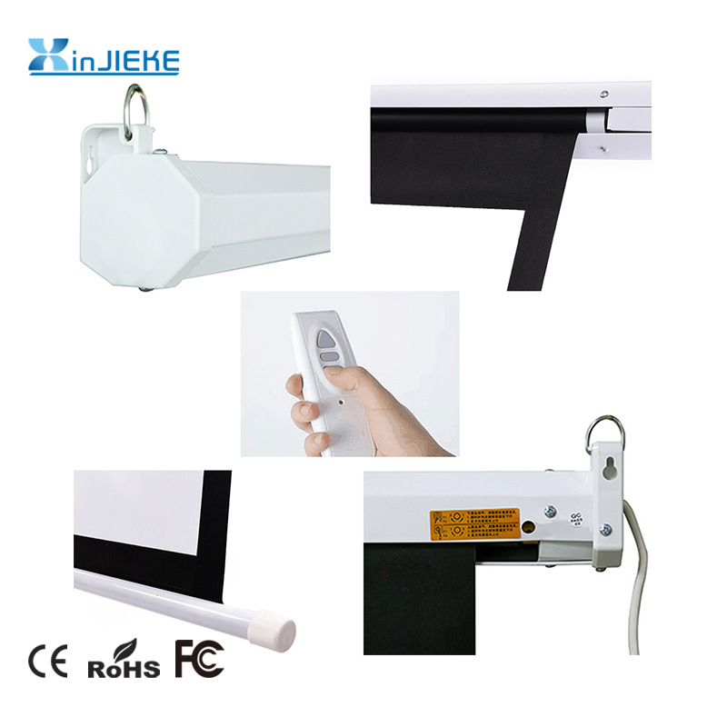 Factory Direct Sales Motor Remote Control Electric Projector Screen 70-Inch 1:1 Silver Screen Hd Screen