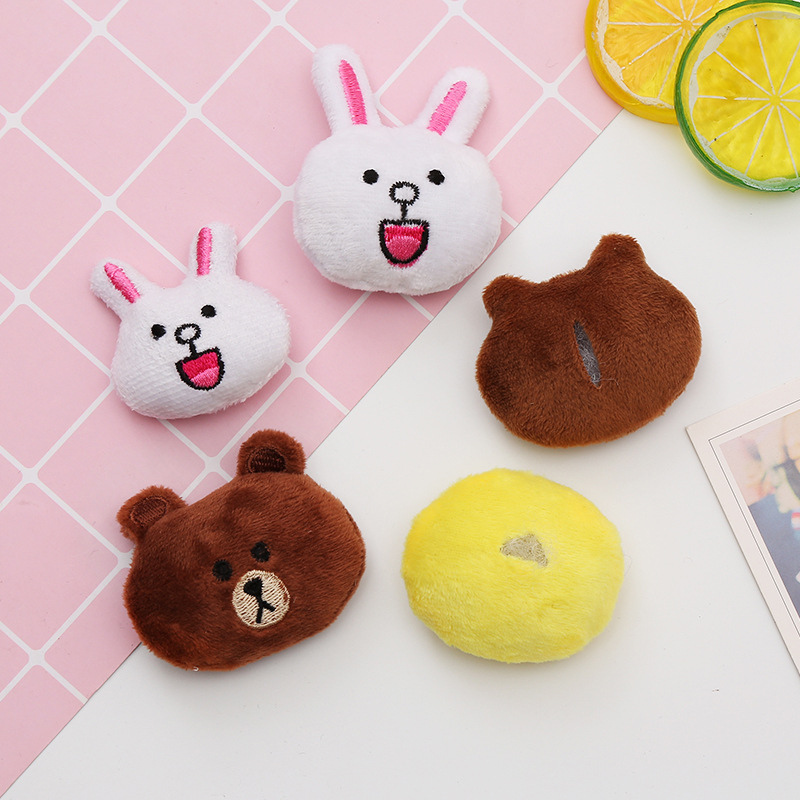 Embroidered Plush DIY Handmade Materials Clothing Accessories Cartoon Hair Accessories Accessories Cartoon Headband Semi-Finished Brown