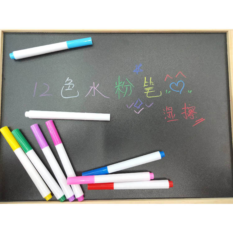 Qianhui dust-free water-soluble chalk liquid lamp board pen fluorescent board white children's blackboard 12 color erasable water chalk