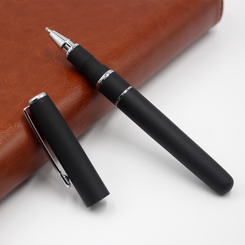 Factory direct business metal jewelry pen black gel pen rubber pen rubber pen advertising pen can do LOGO