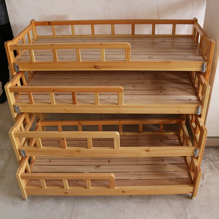 Четырехъярусная кровать из сосны для детей, многоуровневая кровать с ящиками