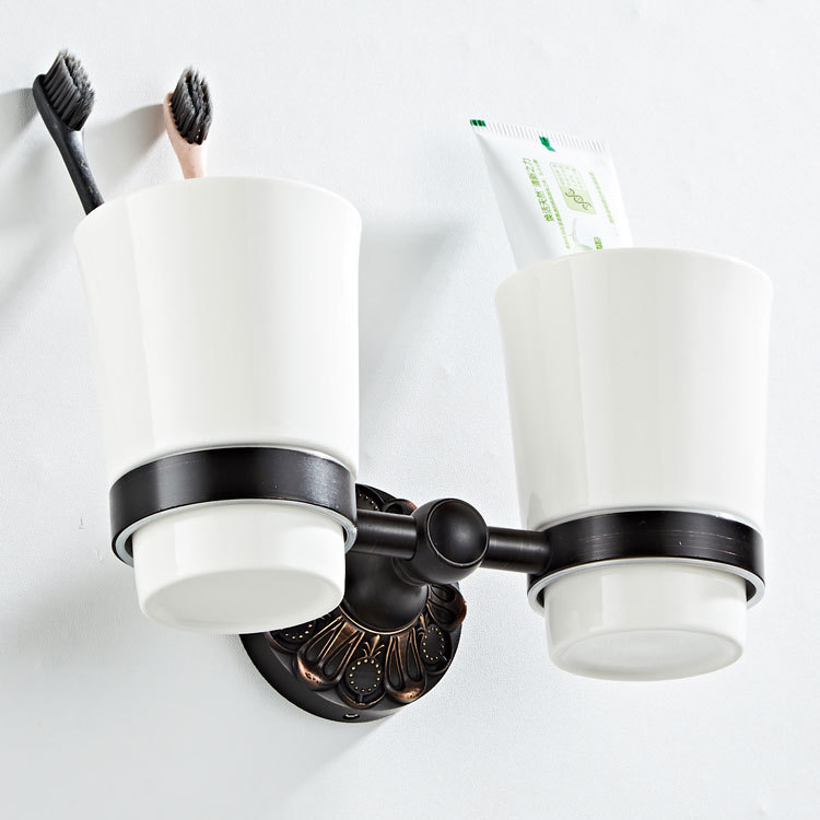 Держатель для стаканов, двойной, с цветочным основанием, для ванной