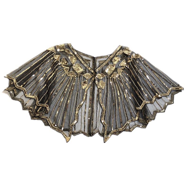 Delivery [sequin encryption] Real shot evening dress sequin shawl Women's Party banquet lace European and American Amazon