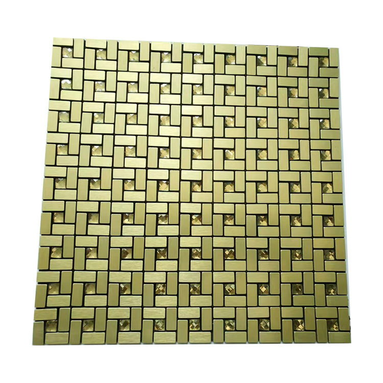 Hebei aluminum plate self-adhesive mosaic tile 3D three-dimensional metal self-adhesive wall stickers wholesale mosaic manufacturers